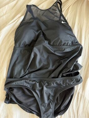 Nike Black Two-Piece Swim Suit with Mesh Back